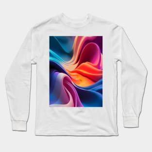 Abstract, Marble, Watercolor, Colorful, Vibrant Colors, Textured Painting, Texture, Gradient, Wave, Fume, Wall Art, Modern Art Long Sleeve T-Shirt